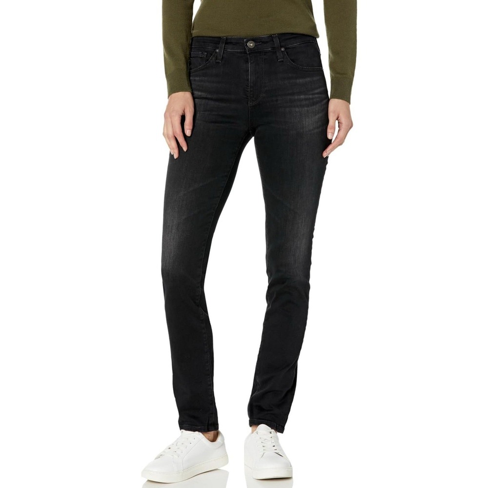 AG Adriano Goldschmied Jeans Womens Prima Ankle Cigarette Leg Size 26 Black Pant